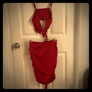 Red two piece
